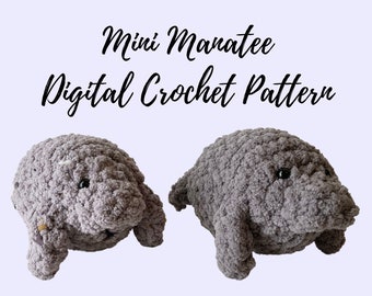 Mini Baby Manatee Crochet Pattern with Blanket