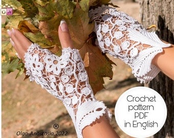 Irish Crochet Lace Wedding Gloves Pattern