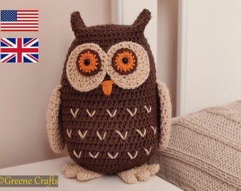 Owl Amigurumi Crochet Pattern: Plushie Doorstop/Decor