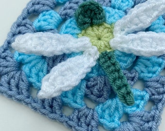 Granny's Dragonfly Crochet Square Pattern PDF