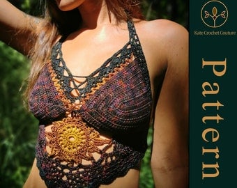 Cosmic Diamond Crochet Top Pattern: Boho, Hippie
