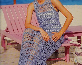 Vintage Beachwear: Lacy Mesh Crochet Dress Pattern