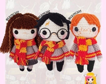 Three Wizards Amigurumi Crochet Pattern in English/Spanish