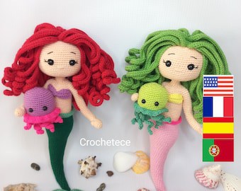 Multi-Lingual Mermaid & Jellyfish Crochet Patterns