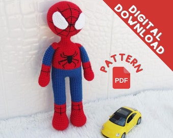 Spiderman Crochet Amigurumi Pattern: Superhero Kids Toy