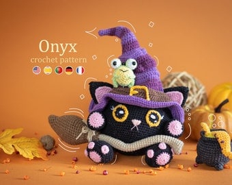 Onyx Witchy Cat Crochet Halloween Pattern PDF