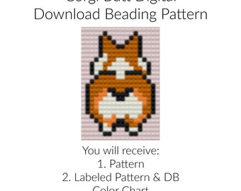 Corgi Butt Beading Pattern: Loom/Square Stitch PDF