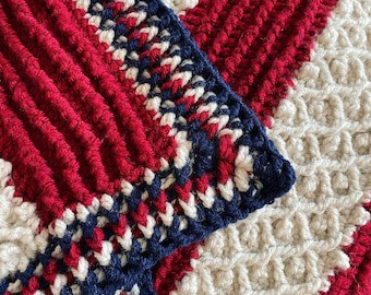 Textured American Flag Crochet Pattern Blanket