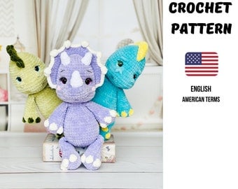 3-in-1 Dinosaur Crochet & Amigurumi Pattern Set