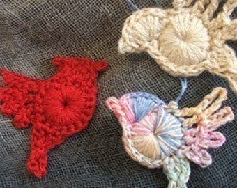 Tiny Bird Appliques Crochet Pattern with Extras