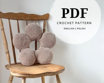 Unique Flower-Shaped Pillow Crochet Pattern for Boho Kids Room