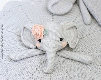 Ellie Elephant Crochet Lovey Blanket Pattern