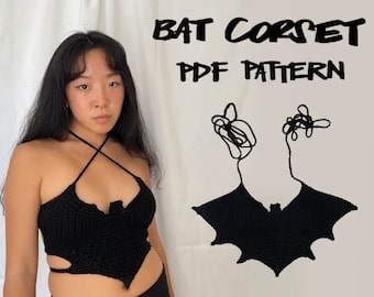 Charming Crochet Bat Corset Pattern PDF