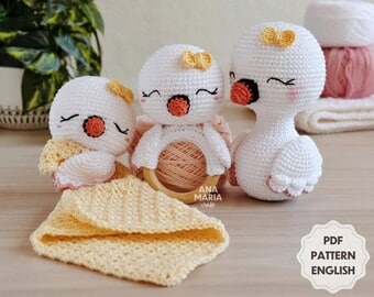 Lilly Flamingo & Swan Amigurumi Crochet Bundle