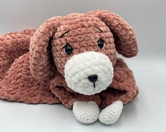 Crochet Puppy Comforter and Cuddle Cloth Pattern