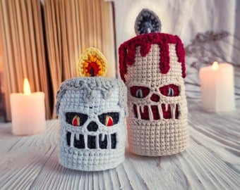 Crochet Pattern for Halloween Creepy Candle Amigurumi