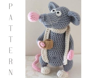 Amigurumi Rat in Slippers Crochet Pattern