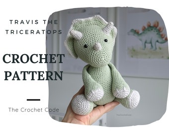 Triceratops Amigurumi Crochet Pattern: Plush Dino Toy