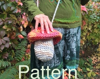 Crochet Mushroom Festival Bag Pattern, Handmade, Cute
