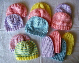 5 Designs of Premature Newborn Knit Baby Hats