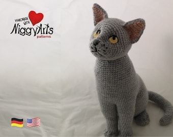 Crochet Pattern for Adorable Sitting Cat