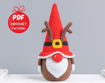 Reindeer Gnome Christmas Crochet Amigurumi Pattern