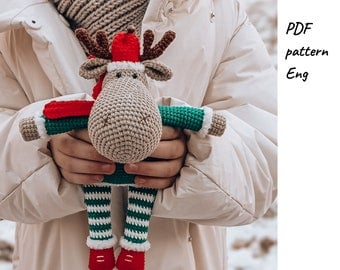 Christmas Moose Amigurumi Crochet Pattern