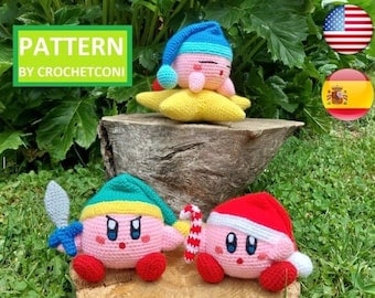 Kirby Crochet Amigurumi Pattern: English & Spanish
