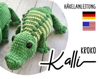 Croco Kalli Chenille Crochet Pattern - Amigurumi PDF