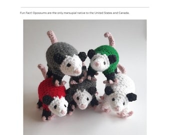 Mini Opossum English Crochet Pattern PDF