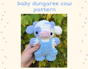 Cow Pattern Crochet Baby Dungaree