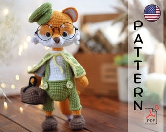Detective Fox Amigurumi Crochet Pattern PDF