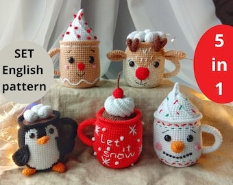 5-in-1 Christmas Amigurumi Crochet Pattern Set