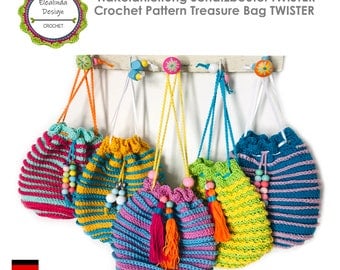 Twister Crochet Treasure Bag Pattern Tutorial