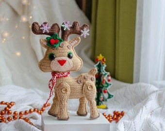 Christmas Reindeer Amigurumi Crochet Pattern PDF