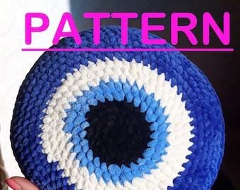 Evil Eye Crochet Pillow Pattern for Home
