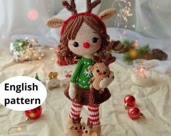 Christmas Reindeer Amigurumi Crochet Pattern PDF