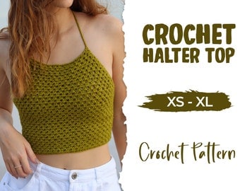 Beginner-Friendly Crochet Halter Top Pattern, XS-XL