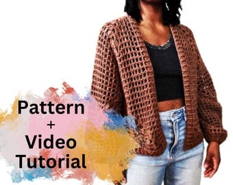 Hex 2 Crochet Cardigan Pattern with Video