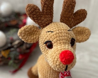 Rudolf Reindeer Christmas Crochet Pattern PDF