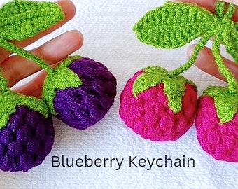Blueberry Amigurumi Crochet Keychain Pattern for Decor