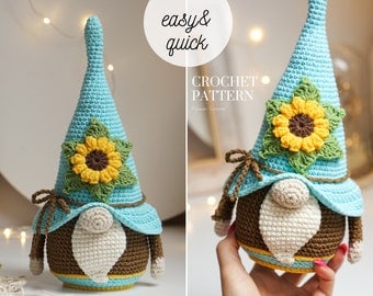 Crocheted Easter, Sunflower, and Flower Gnomes Pattern