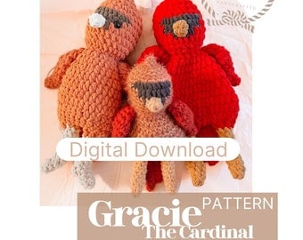 Gracie The Cardinal Amigurumi Crochet Pattern