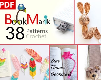 Crochet Pattern for 38 Animal Bookmarks