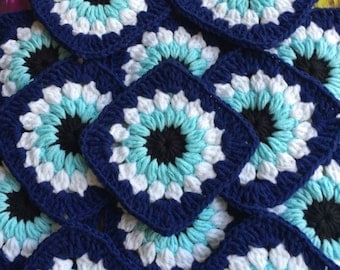 Beginner's Evil Eye Granny Square Crochet Pattern