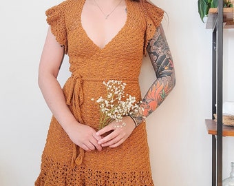 Snapdragon Wrap Dress Crochet Pattern, Size-Inclusive