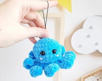 Amigurumi Octopus Keychain Crochet Pattern for Christmas