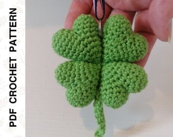 Four Leaf Clover Car Charm Crochet Pattern