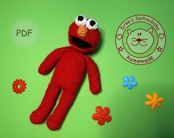 Elmo Amigurumi Doll Crochet Pattern PDF