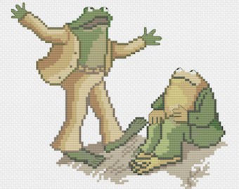 Frog and Toad Cross Stitch Pattern
